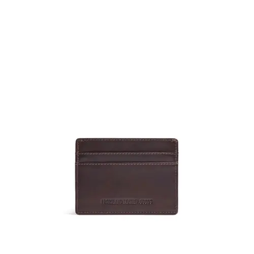 Portland Leather Highlander Card Holder - Real Leather Slim RFID Minimalist Wallet