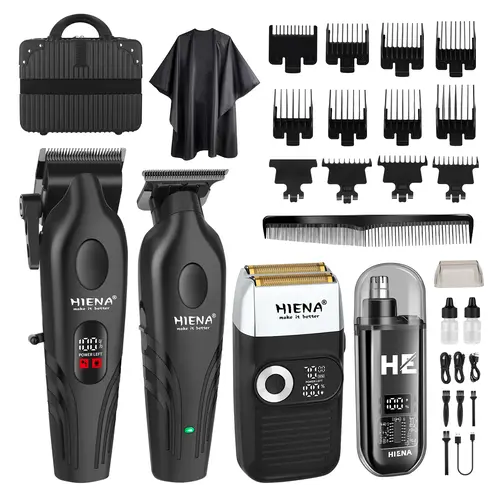 HIENA Professional Cordless Hair Clippers & Beard Trimmer for Men, T-Blade Grooming Kit with 12 Guide Combs, USB Rechargeable, Travel Size Mens Gift Set, Abs, Mens Gifts, Usb Port, Holidays, Home Haircut, Beard Style,back to school,back to school haul