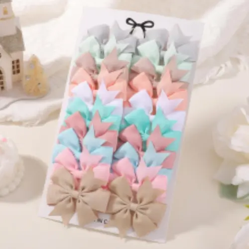 Boho Bow Hair Clip Barrettes Set of 20, Casual Daily Headwear Accessories for Girls, Cute Hair Clips, Fun Hair Clips, Versatile Hair Clips