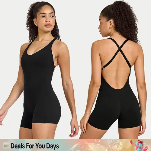 DEEFY UNIFIED SCOOP BACK ALL IN ONE 6" Fitness Gymwear Women Workout Sportswear Gym Outdoor Sports Yoga