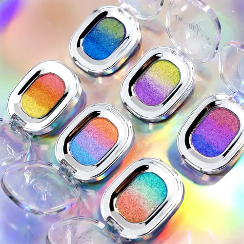 [Ready Stock !]Ourbella Multichrome Ombre Eyeshadow,4-in-1  Eyeshadow Sparkly Shimmer Color-shifting , Easy Application,High Pigmented, Metallic, Iridescent Shimmer. Easy to blend, Talc free, Long Lasting