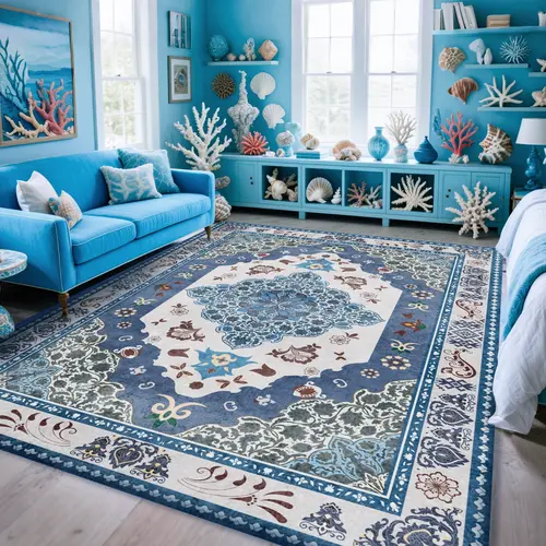 WISH TREE Boho Style Rug - Soft Washable, Modern Vintage Print, Non-Slip Stays Put Grip, Elegant Home Decor for Living Room, Easy Area Rug Cleaning #Summervibes, Soft Washable Rugs