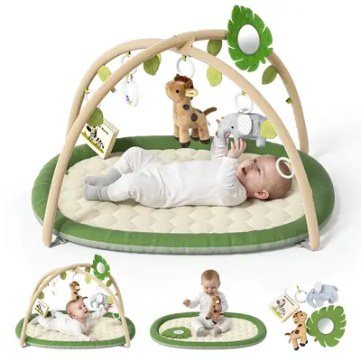 BabyBond Baby Activity Play Mat with 5 Detachable Toys, Baby Gym for Infants 0-18 Months, Tummy Time Activity Mat, Newborn Gift, Mothersdaygift, #Summervibes