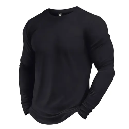 Men's Spring & Autumn Thin Long Sleeve T-Shirt - Stylish Casual Commuter Bottom Shirt, Suitable for Outdoor Sports & Vacation, Ideal Gift for Boyfriend/Husband, Menswear Streetwear Top, Long Sleeve Shirt