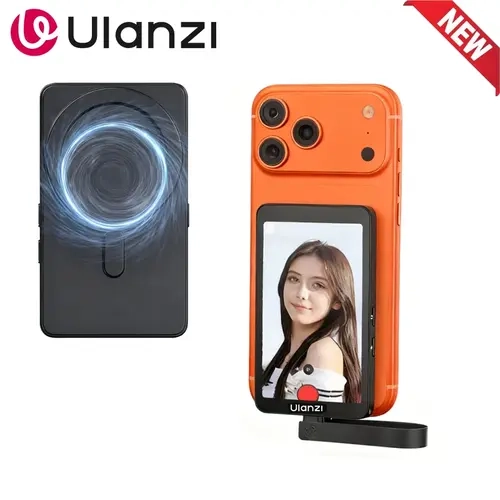 Ulanzi VM1 Smartphone Selfie Monitor Screen with MagSafe Magnetic Quick Attachment, IPS Display, Mirror View, Precise View, Vlogging Gear for Content Creators, Mic & Rear Camera Compatible iPhone 16/17 Live Stream Phone Accessory,techvibes