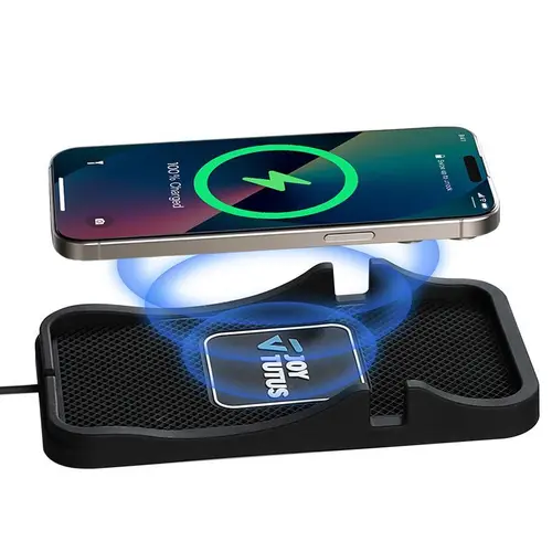 【TikTokShopBackToSchool】JOYTUTUS 2026 Upgrade Wireless Car Charger Pad for SUVs Trucks RVs with Anti-Slip Rubber Base Hands-Free Stand 15W Output Auto Fast Charging Mat,car accessories Portable Phone Charger Smartphone Charger