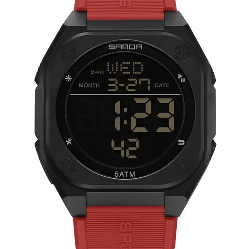 SANDA Multifunctional Sportive Digital Watch, Fashionable Digital Watch, Fashion Wristwatches, Waterproof Wrist Watch, Waterproof Watches, Blue Band, Electronic Movement, Waterproof Silicone Strap, Sporty Style, All Seasons Wear