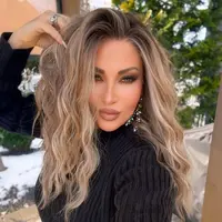 Mila Brown Sugar Water Wave 13x4 Free Part Lace Front Wig with Scandinavian Hairline Heat Friendly Synthetic Lace Wig 16 Inches Low Density Daily Use