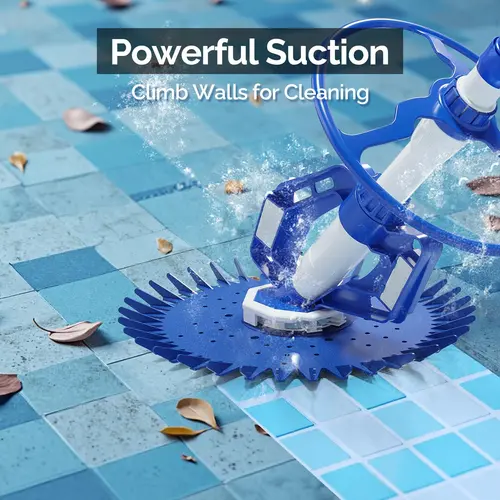 Ubesgoo Automatic Crawler-Type Pool Vacuum Cleaner with 33-ft Hose - Inground Pool Cleaning Supplies, ABS Plastic, Anti-Jam Design