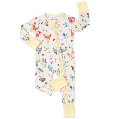 Bamboo Baby Convertible Fitted Long Sleeve Footie Pajama With Zipper, Sensitive Skin Sleep & Play Footed Romer for Baby Boys & Girls (0-2 Years) in Spring Summer Fall Winter Season