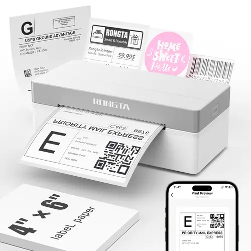 RONGTA Portable Handheld Bluetooth Wireless Thermal Shipping Sticker Label Printer - Multi-Platforms Compatible, iOS/Android Ready, Works with Windows, Mac, Chromebook, Etsy, eBay, Shopify, USPS - Efficient Maker for Individuals (summerwins)