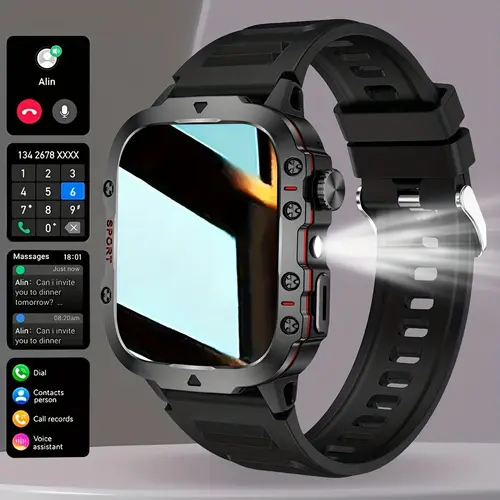Wearable Smartwatch for Men & Women, Digital Touchscreen Fitness Tracker, Sports Smart Watch with Bluetooth Calling, Messaging, Workout & Remote Camera Control, Smartwatch With Calls, Compatible with iPhone & Android