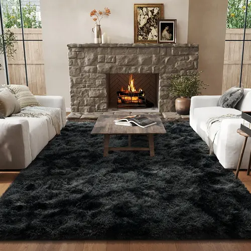 【Back to School】【Dorm Essentials】EIKIONE High-End Plush Rug Soft Anti-Slip Waterproof Stain Resistant Easy Clean Tie-Dye Modern Luxury Style for Living Bedroom Formal Dining Rooms US Local Shipping Premium After-Sales, Room Decor