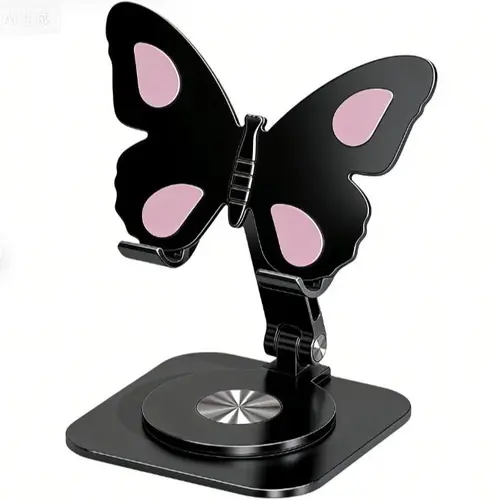 【Summerwins】Joytutus Multifunctional Aluminium Alloy Butterfly Phone Holder - 360° Rotatable, Compact, Folding, Adjustable Mount for Smartphones, Portable Selfie Accessory & Vlogging Equipment
