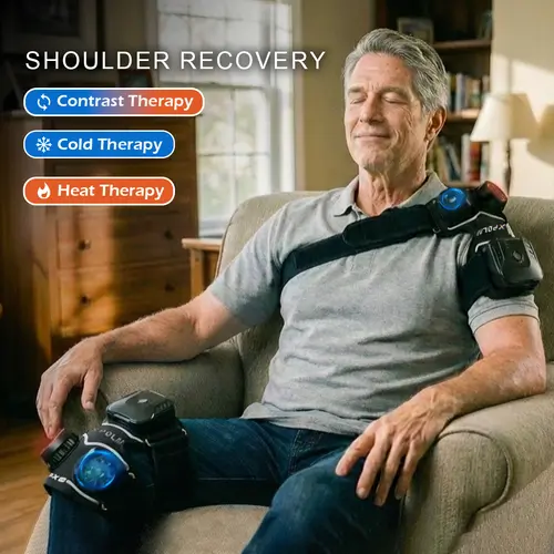 XPOLAR X Lite 3-in-1 Shoulder Ice Pack & Heating Pad with Cold,  Heat & Contrast Therapy, Cordless Wearable Wrap, No Ice Needed,  3-Second Relief for Rotator Cuff, Frozen Shoulder & Post Surgery
