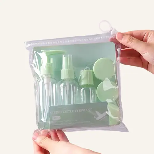 Skincare Product Storage Travel Toiletry Set of 7 Pieces Green,back to school,back to school haul