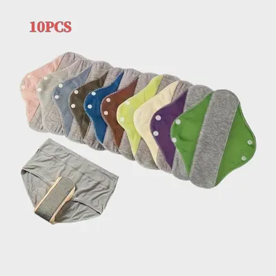 Reusable Leak-Proof Incontinence Pads Set (4/6/10 Pack), Washable Graphene-Blend Fabric Liners, Soft Water Absorbing Pads for Seniors, Eco-Friendly Daily Care for Home & Overnight Use, Water Absorbing Pad
