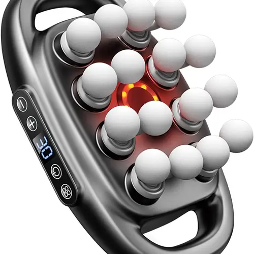16-Head Massage Gun with 9 Modes, Deep Tissue Percussion with 30 Levels Quiet Muscle Massage Gun with Red Light Therapy for Full-Body Relaxation, Daily Use Gift