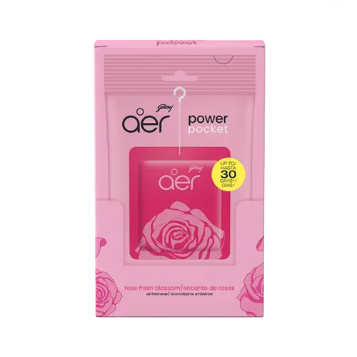 Godrej Aer Power Pocket Gel Home Fragrance Products - Non-Aerosol, Eco-Friendly Rose Fresh Blossom Scented Room Scent Aroma, Under-Sink Space Freshness, Pack of 6