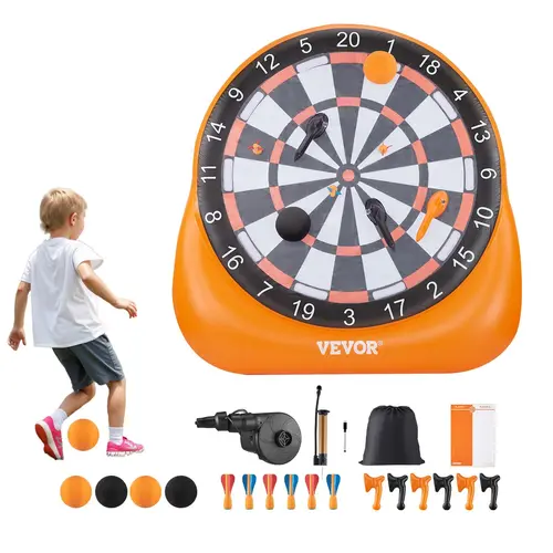 【SummerFinds】VEVOR Inflatable Soccer Dart Board,  , over 6 ft High Giant Soccer Dart Board with 4 Kick Balls 6 Darts 6 Axe & Air Pump, 3-Min Setup, Ideal for Giant Yard Games, Giant Kick Darts Game, Soccer Dart Game,camping essentials