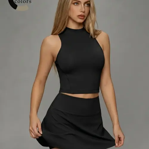 Women's High Stretch Sporty Leisure Set, High-Waisted Yoga Skirt, Comfortable Breathable Fabric, Ideal for Daily Wear, Tennis Golf Dress Women, Breathable Sportswear, Workout Sportswear Activewear