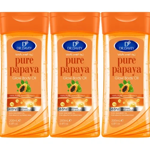 3pcs 200ml Papaya Glow Bath Body Oil Body essential oils Skin care Oil Premium Nourishing Oils moisturizing treatment Hydrating Moisture All seasons suitable, travel portable for Body, Face, Hand, Lip, Eye Moisturizer In Shower Body Oil