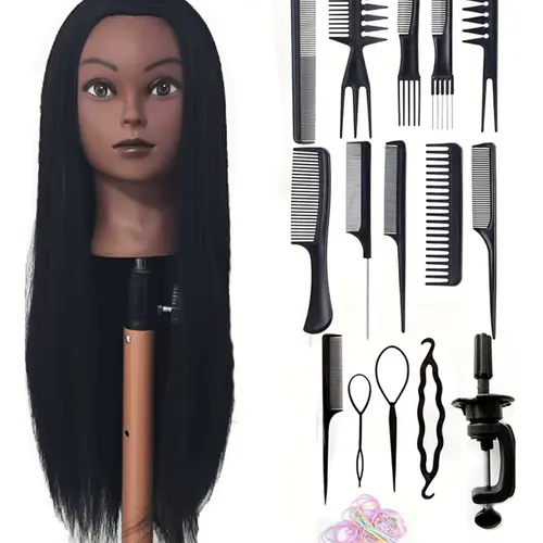 Durable mannequin head stand with natural appearance, suitable for hairstyle design, braiding, salon, home or classroom use, hairstyle modeling mannequin, salon training tool, Practice mannequin head