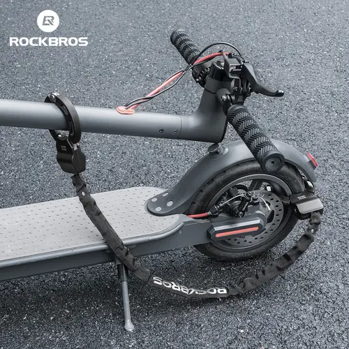 ROCKBROS Bicycle Lock - 23.4-Inch Heavy Duty Chrome Steel Anti-Theft Chain Lock with Copper Key Cover, Ebike Accessories, Scooter Accessories, Handcuff Link