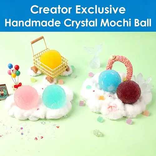 Creator Exclusive (Shipping Included) - Pawtoto Handmade Crystal Mochi Dumpling Squishies, Soft Squishy Silicone Stress Relief Fidget Toy, Sensory Anxiety ADHD Fidgeting Gadget, Teen Girl Gift, Stress Relief Fidgeting