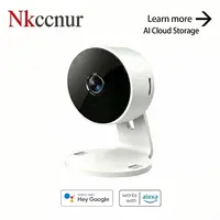 NKccnur AI-Powered Smart Wi-Fi Video Security Camera - 2.4G Connectivity, 1-Touch 911 Alarm, 2-Way Audio Intercom, Human/Animal Detection, Motion Sensor, Full HD Resolution, Night Vision, USB Plug-In, Smart Wi-Fi Video Security Cameras & Systems Component