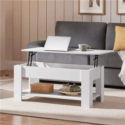Costoffs 39" Height-Adjustable Gas Lift-Top Modern Coffee Table - Hidden Storage, Convertible Dual-Use, Living Room Furniture for Work & Dining, Living Room Decor, Apartment Furniture,dorm essentials,home decor