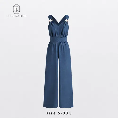 Elengatine Viral Romper for Women | Sleeveless V Neck Loose Fit Playsuit with Pockets | Lightweight & Breathable Fabric, Flowy A-Line Silhouette | Effortless Chic & Casual Cool | Perfect for Spring Summer Outfits, Vacation, Brunch, Overalls, Strap
