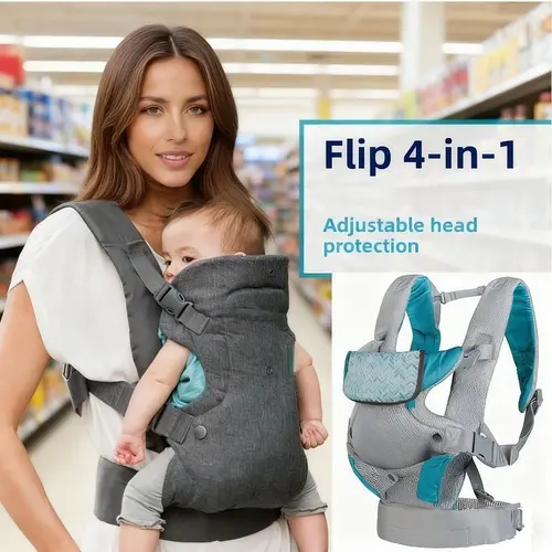 4-In-1 Convertible Baby Carrier, Adjustable Ergonomic Carrier, Ergonomic Infant Backpack, Waist Support, Premium Twill Fabric, Hands-Free Comfort, 7-35 Lbs