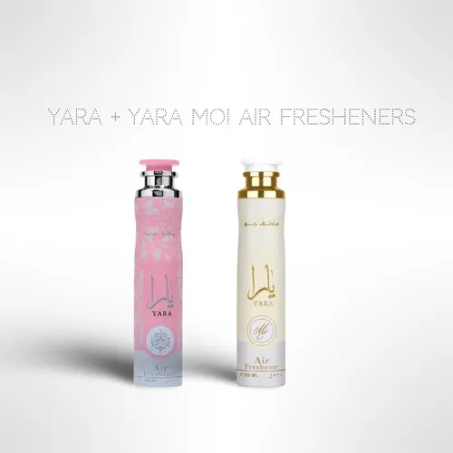 Lattafa Yara Air Freshener + Yara Moi Air Freshener Bundle – Long-Lasting Home & Car Fragrance (300ml / 10.1 fl oz Each), Scented