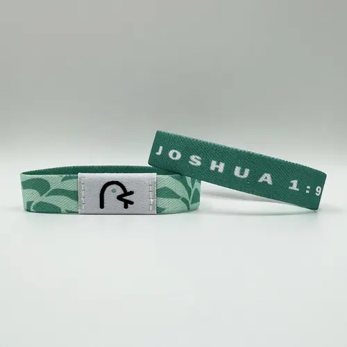 Yappy Apparel Reversible Bible Verse Bracelet - Joshua 1:9 "Be Strong", Daily Fashion Accessory, Waterproof Fabric, Multi-Size Costume Jewelry Bangle