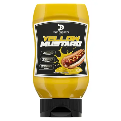 Dragon Dips Yellow Mustard – Zero Sodium + Zero Sugar + Zero Calories – 350g