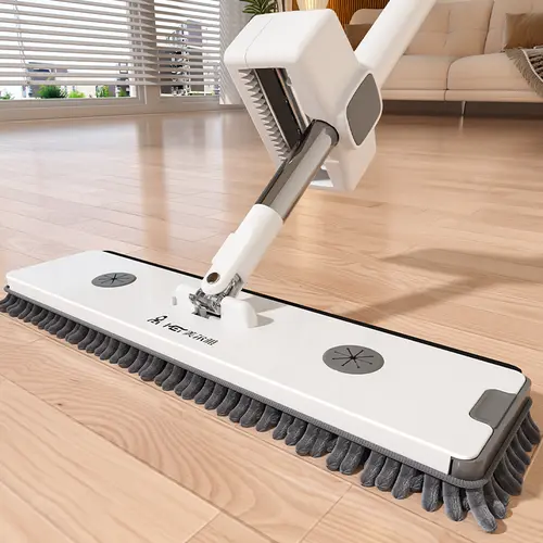 Oversized Self-Wringing Flat Mop Set - 16.5 in Large Floor Care Tool, Hands-Free Squeeze for Easy Cleaning, Washable Microfiber Pads, Disposable Cloths Compatible, Efficient Cleaning for Hardwood Tile Laminate Floors, Flat Squeeze Mop for Fast Cleanups