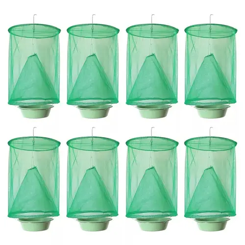 1/2/8/16PCS Non-Toxic Hanging Fly Net with Bait Storage – Reusable Flying Insect Traps for Home, Ranch & Garden, Effective Pest Control, Easy to Hang, Eco-Friendly Design, Safe Around Kids & Pets, Keeps Outdoor Spaces Fly-Free