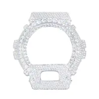 UCCIYO 18k Gold-Plated S925 Sterling Silver Lab-Created Moissanite Iced Out Watch Bezel Case Cover Protector for DW6900, Wearable Jewelry Accessories for Men, Wedding Gift【TQW02】
