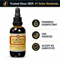 J.CROW'S Lugol's Solution of Iodine 2%  – Premium Iodine & Potassium Iodide Liquid, Gluten &, Alcohol-Free Natural Brine Extract, No Expiration for Water Purification