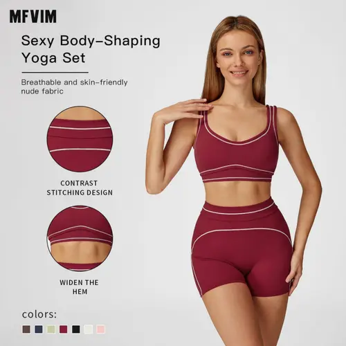 MFVIM Women’s 2-Piece Solid Backless Crop Camisole & Skinny Shorts Set, Sleeveless Stretchable Matching Activewear for Gym Athletic Training, Women’s 2 Piece Sets for Workout Casual Wear, Matching Sets For Women,back to school,back to school haul