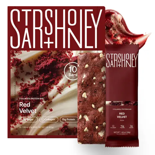 Stars + Honey | The Protein Bar – Red Velvet - All natural ingredients. Gluten Free, Dairy Free, Soy Free and no sugar alcohol sweeteners.