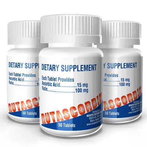 RUTASCORBIN Vitality Boost Collagen Multivitamin Tablets (3-Pack, 50 Ct/Bottle) - US-Made Advanced Antioxidant Blend, Selfcare Product for Adults, Rutin-Added, Energy Support, Iron Uptake, Immunity Support, Daily Nutritional Supplement