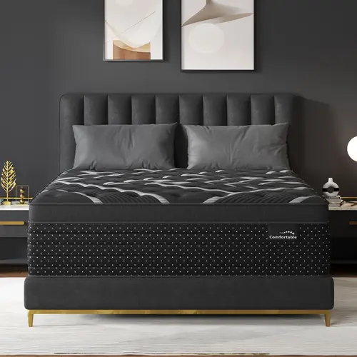 12/14 Inch Gel Memory Foam Mattress Hybrid Pocket Spring Twin Full Queen King Bed Mattress In A Box, Euro Top Medium Firm For Back & Lumbar Support, Individual Pocket Spring Bed For Motion Isolation & Fiberglass Free