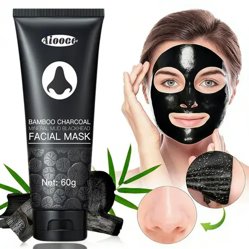 Blackhead Remover Mask Bamboo Charcoal Peel Off Mask Skin Care Face Mask Kit Pimple & Deep Cleansing Black Facial Mask Shrink Pore With  Remover Skin Clearing Mask Skin Repair