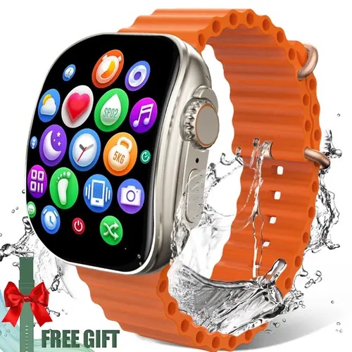 W&O 2.02" Fashion Touch Screen Wearable Smartwatch with Call Answer/Making, Message Reminder, 100+ Sports Modes, DIY Dials, Smartwatch Strap, Dual Functionality Portable Device for iPhone/Android, Activity Tracker for Men Women