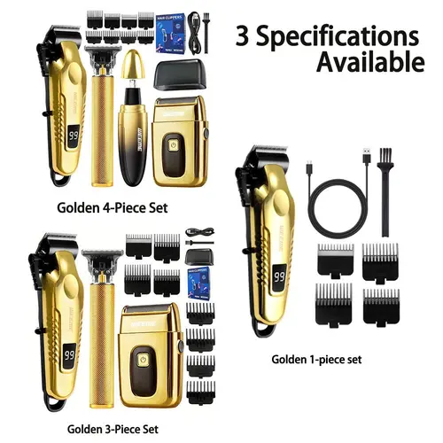 WEEME Men's Electric Shaver Set, 2/3/4pcs Rechargeable Trimmer Kit, USB Charging, T-Head Design, Perfect Gift for Father Husband Boyfriend