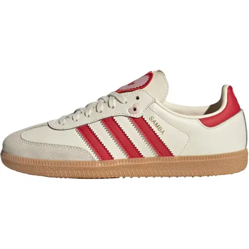 Adidas Samba OG Valentine's Day Cream White Scarlet 2026 Youth / Women's Perfect Fashion Footwear Sneaker Casual Comfortable Trendy Sleek Shoe Girl