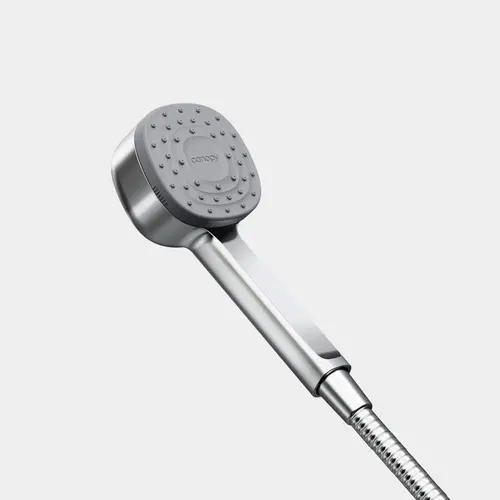 Canopy Filtered Handheld Shower Head with Scalp Massager - Brushed Nickel Brass Body, High Pressure Chlorine Reduction, Scalp Deep Clean, Healthy Hair & Skin Support, Easy Installation