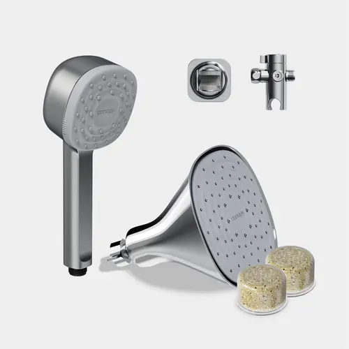 Canopy 2-in-1 Filtered Shower System | Includes Handheld & Fixed Shower Head + Diverter + Mount | High Pressure Filter for Chlorine & Contaminants | Healthy-Looking Hair, Skin & Scalp | Salon Results at Home, Head Attachment Showerheads & Handheld Showers